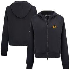Chicago Blackhawks Levelwear Women's Judd Raglan Full-Zip Hoodie - Black | US 203809248