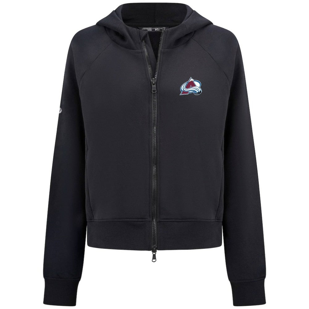 Colorado Avalanche Levelwear Women's Judd Raglan Full-Zip Hoodie - Black | US 203809249
