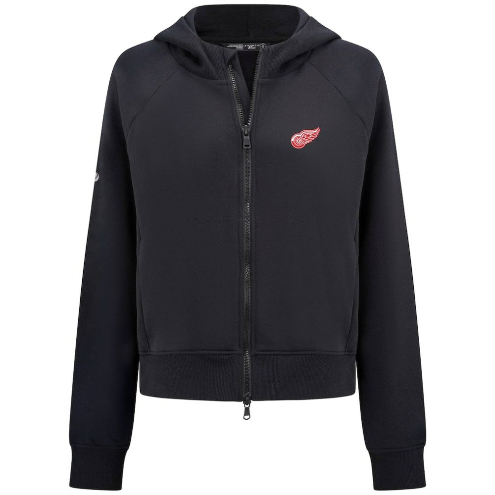 Detroit Red Wings Levelwear Women's Judd Raglan Full-Zip Hoodie - Black | US 203809253