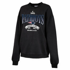 New England Patriots WEAR by Erin Andrews Women's Super Bowl LX Fleece Sweatshirt - Black Sweatshirts