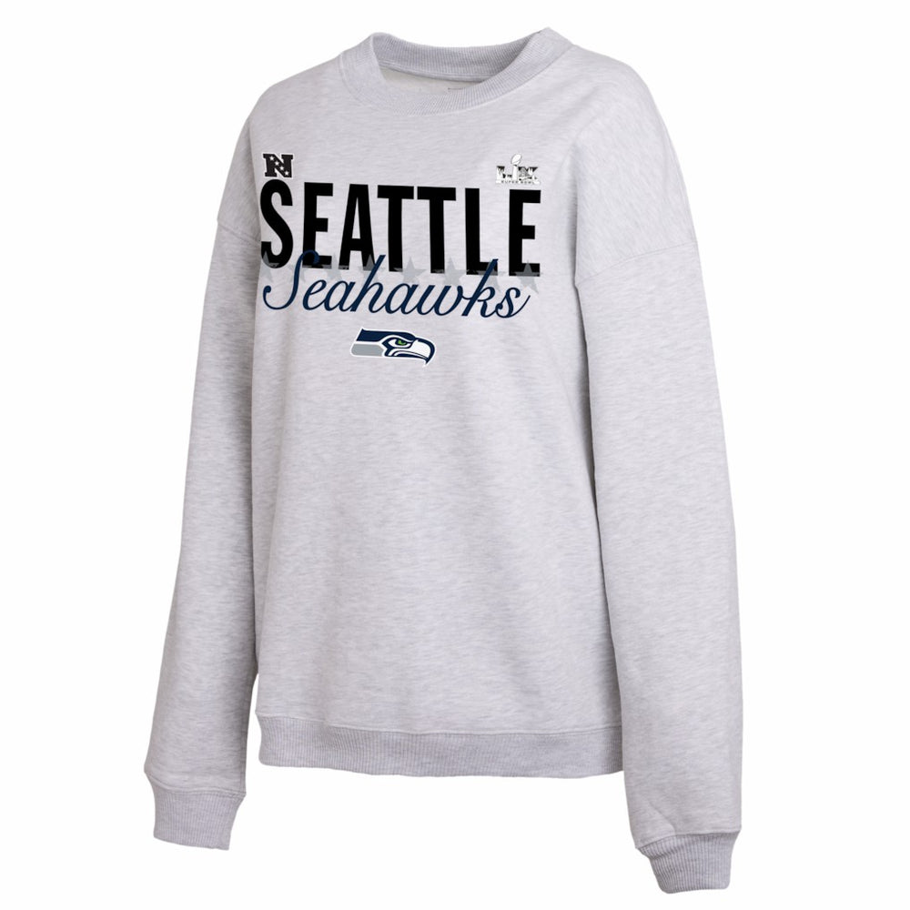 Seattle Seahawks WEAR by Erin Andrews Women's Super Bowl LX Fleece Sweatshirt - Gray Sweatshirts