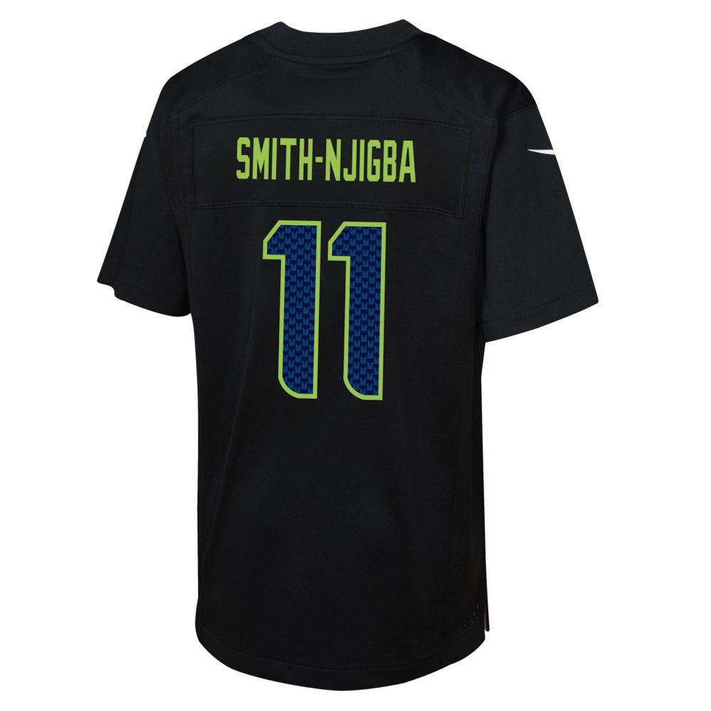 Jaxon Smith-Njigba Seattle Seahawks Youth Super Bowl LX Patch Carbon Fashion Game Jersey - Black Jerseys