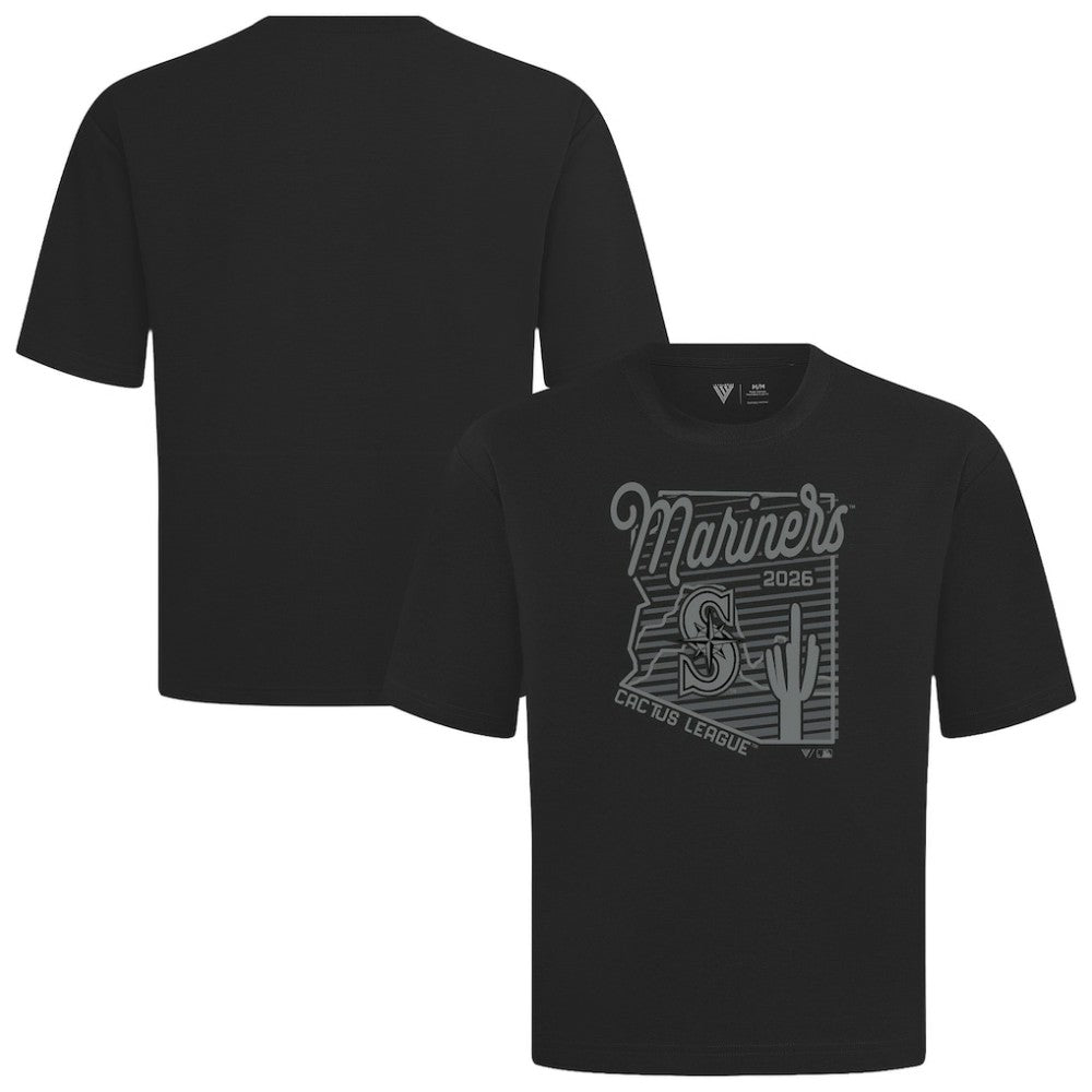 Seattle Mariners Levelwear Sunrise Luxe Signature Knit T-Shirt - Black T-shirts