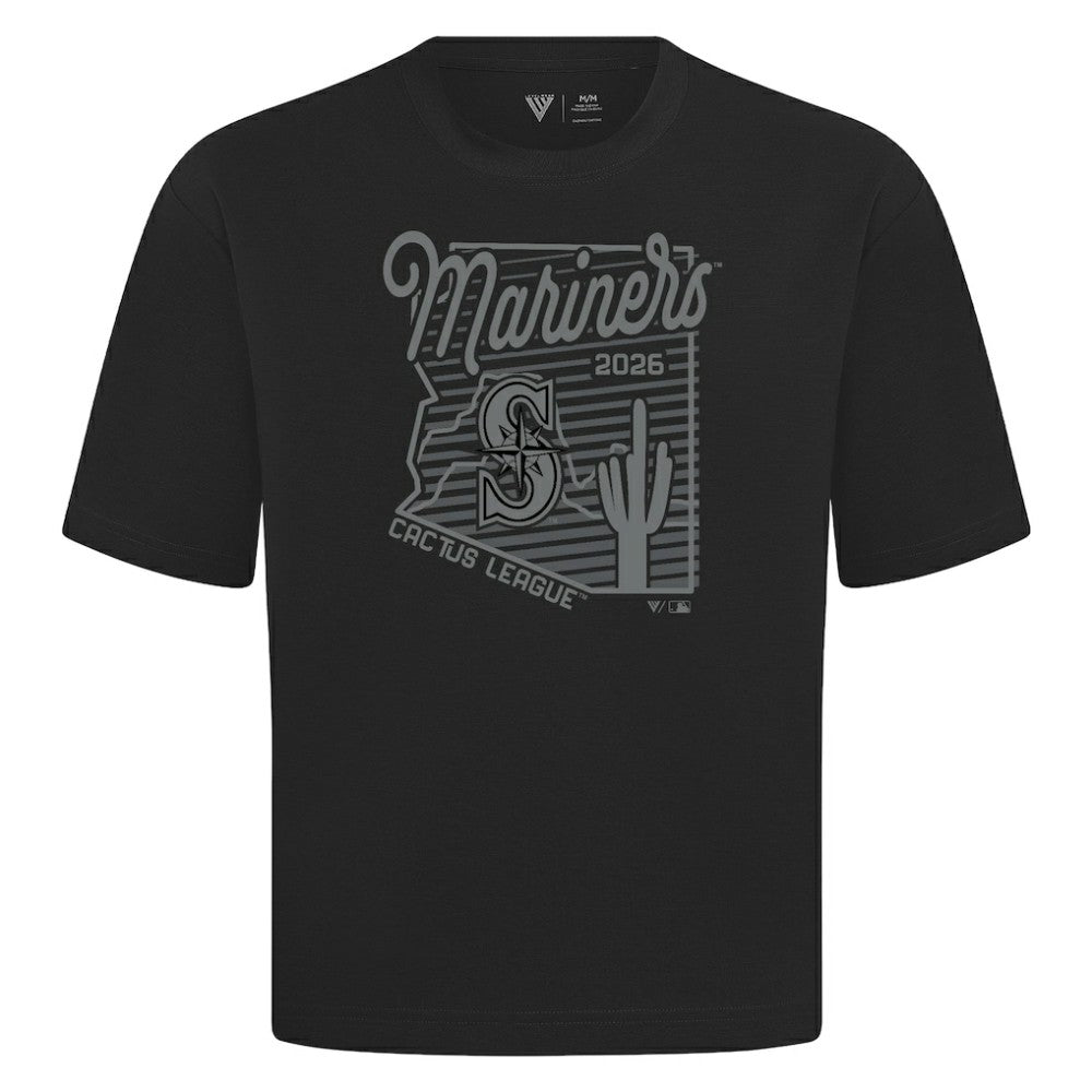 Seattle Mariners Levelwear Sunrise Luxe Signature Knit T-Shirt - Black T-shirts