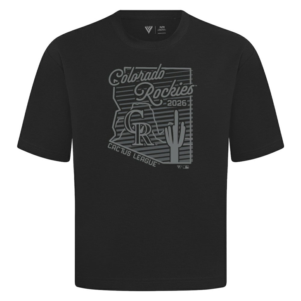 Colorado Rockies Levelwear Sunrise Luxe Signature Knit T-Shirt - Black T-shirts