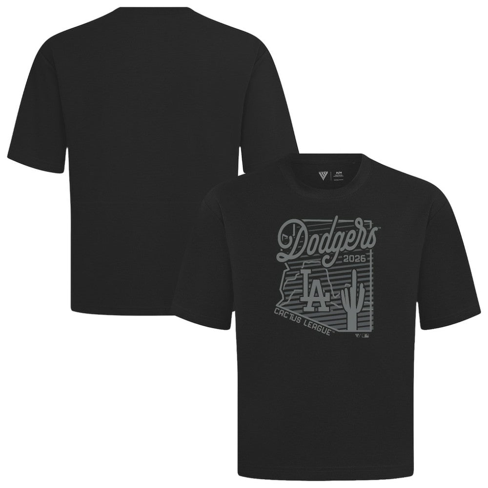 Los Angeles Dodgers Levelwear Sunrise Luxe Signature Knit T-Shirt - Black T-shirts