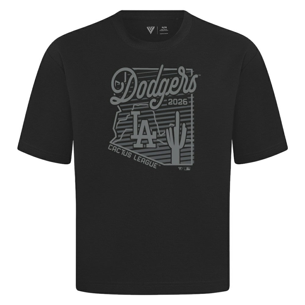 Los Angeles Dodgers Levelwear Sunrise Luxe Signature Knit T-Shirt - Black T-shirts