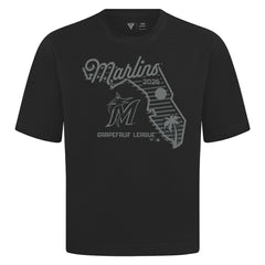Miami Marlins Levelwear Sunrise Luxe Signature Knit T-Shirt - Black T-shirts