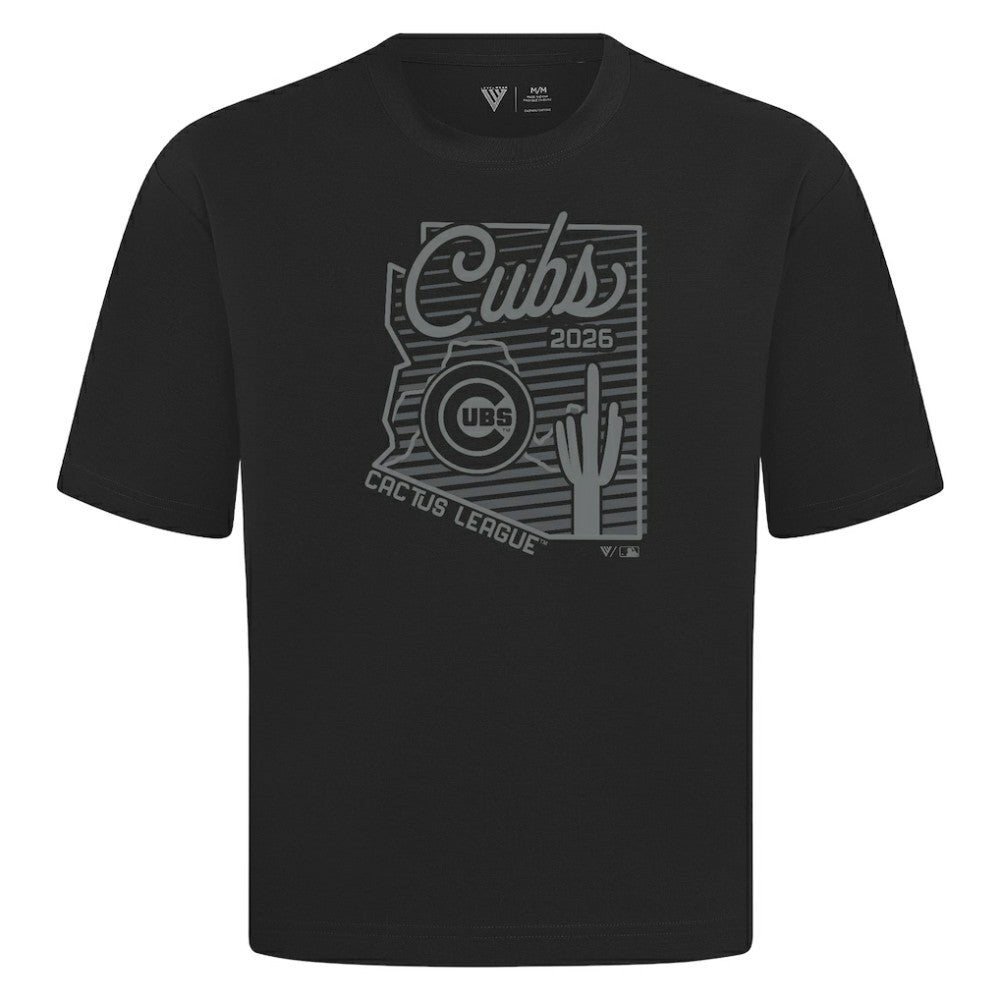 Chicago Cubs Levelwear Sunrise Luxe Signature Knit T-Shirt - Black T-shirts