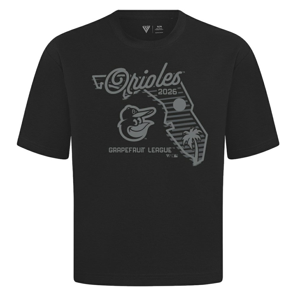 Baltimore Orioles Levelwear Sunrise Luxe Signature Knit T-Shirt - Black T-shirts