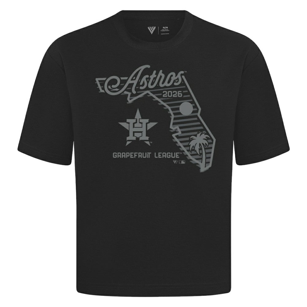 Houston Astros Levelwear Sunrise Luxe Signature Knit T-Shirt - Black T-shirts