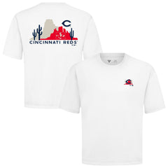 Cincinnati Reds Levelwear Panoramic Luxe Signature Knit T-Shirt - White T-shirts