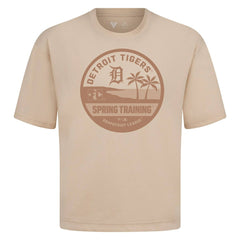Detroit Tigers Levelwear Spring Training Badge Luxe Signature Knit T-Shirt - Khaki T-shirts