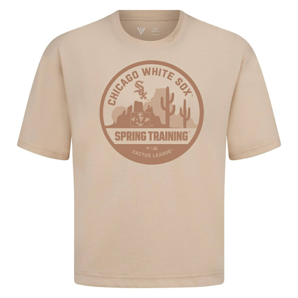Chicago White Sox Levelwear Spring Training Badge Luxe Signature Knit T-Shirt - Khaki T-shirts