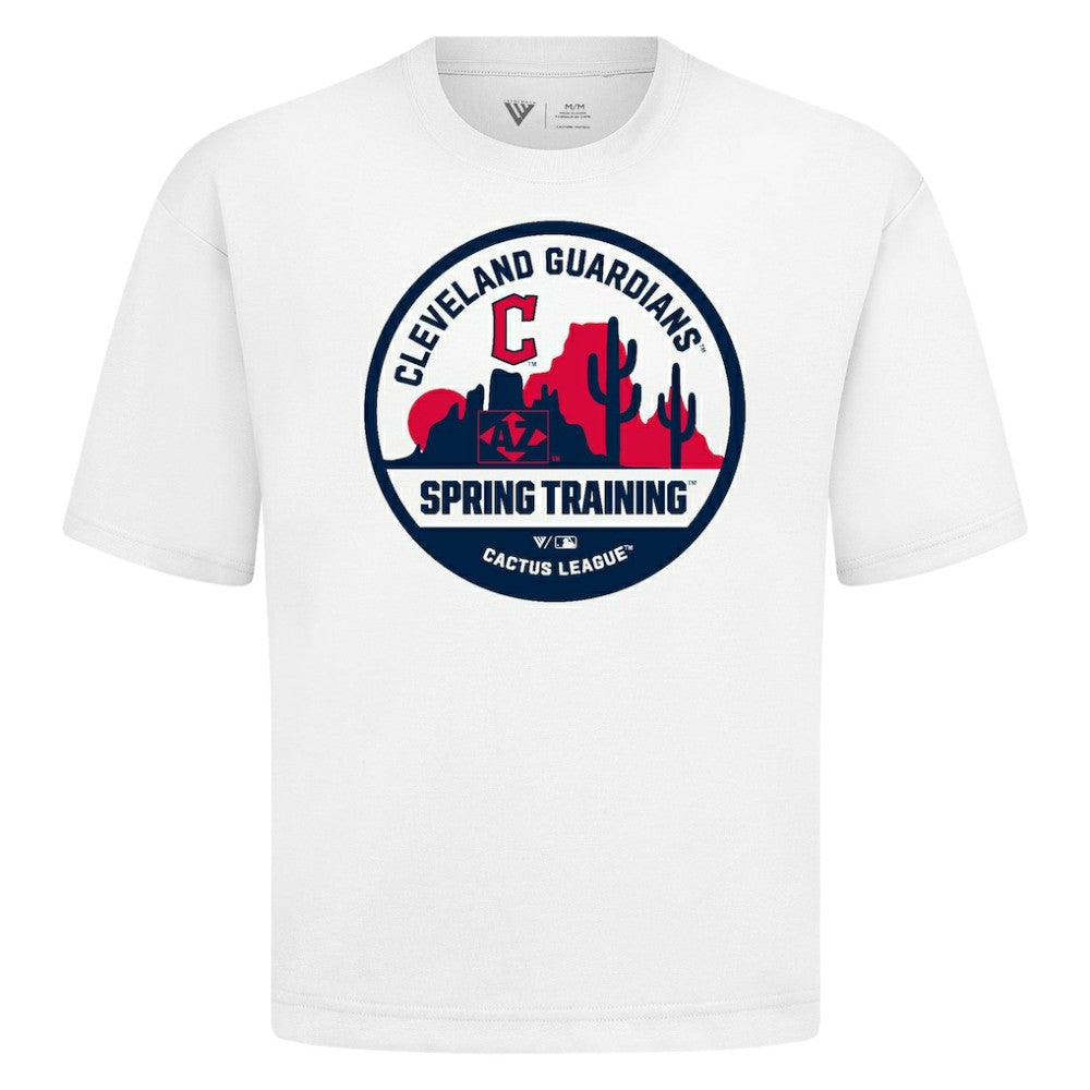 Cleveland Guardians Levelwear Spring Training Badge Luxe Signature Knit T-Shirt - White T-shirts
