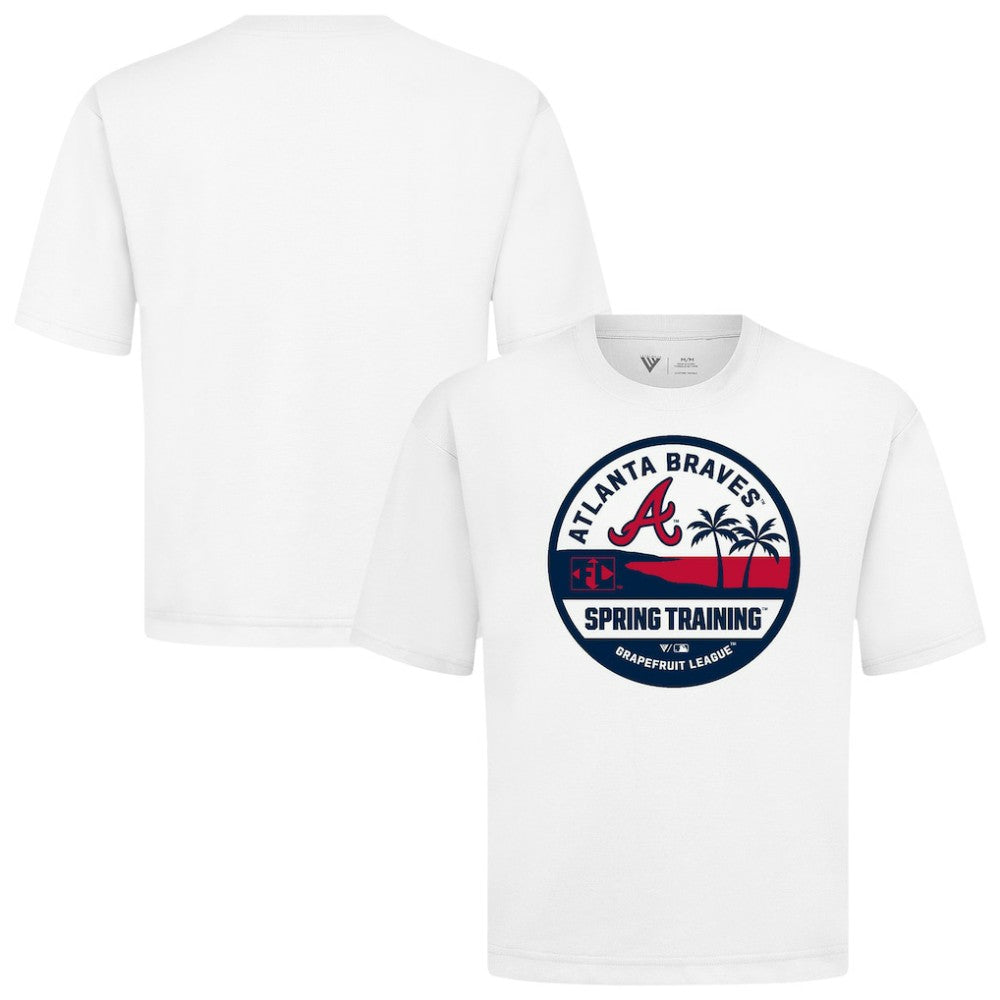 Atlanta Braves Levelwear Spring Training Badge Luxe Signature Knit T-Shirt - White T-shirts