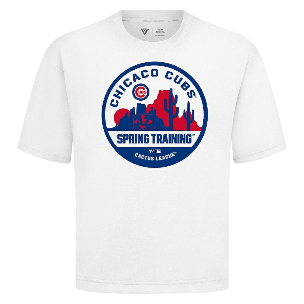 Chicago Cubs Levelwear Spring Training Badge Luxe Signature Knit T-Shirt - White T-shirts