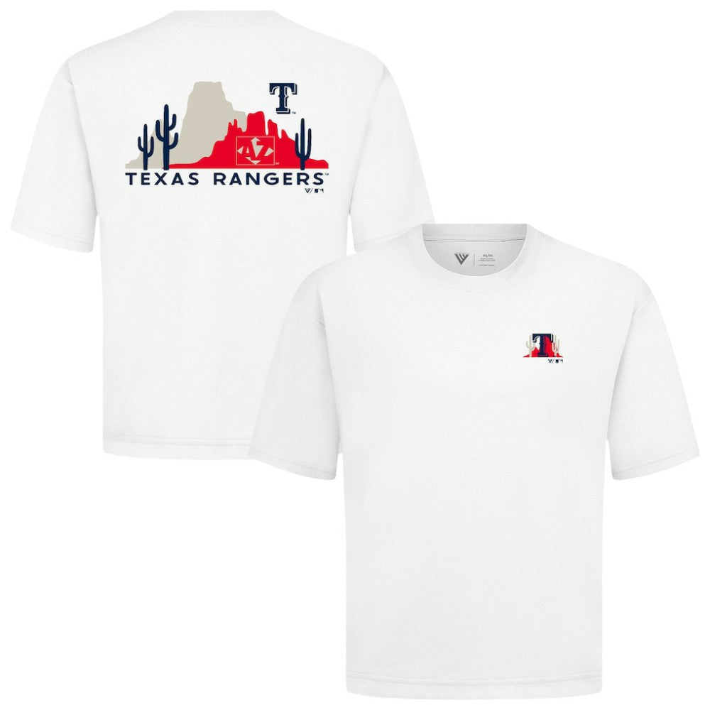 Texas Rangers Levelwear  Luxe Signature Knit T-Shirt - White T-shirts