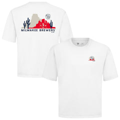 Milwaukee Brewers Levelwear  Luxe Signature Knit T-Shirt - White T-shirts