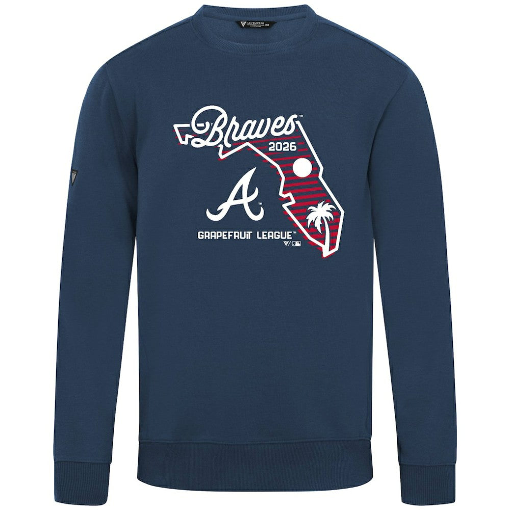 Atlanta Braves Levelwear Zane Sunrise Sweatshirt - Navy Sweatshirts