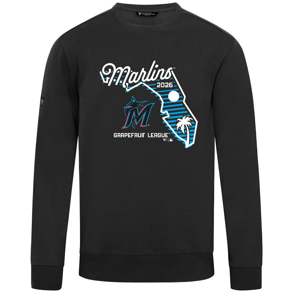 Miami Marlins Levelwear Zane Sunrise Sweatshirt - Black Sweatshirts