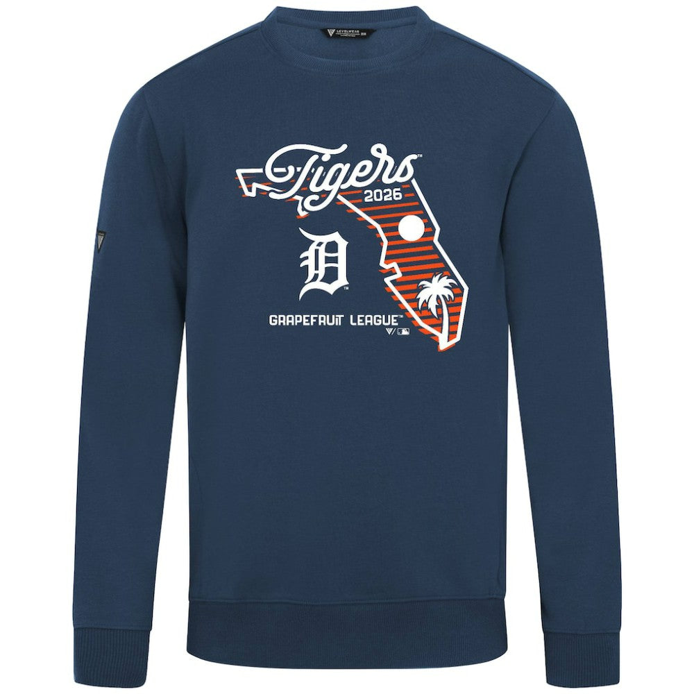 Detroit Tigers Levelwear Zane Sunrise Sweatshirt - Navy Sweatshirts