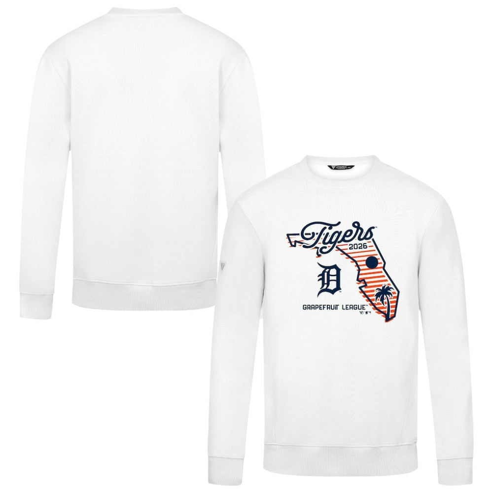 Detroit Tigers Levelwear Zane Sunrise Sweatshirt - White Sweatshirts