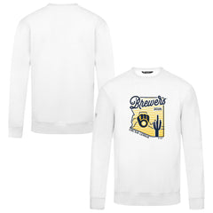 Milwaukee Brewers Levelwear Zane Sunrise Sweatshirt - White Sweatshirts