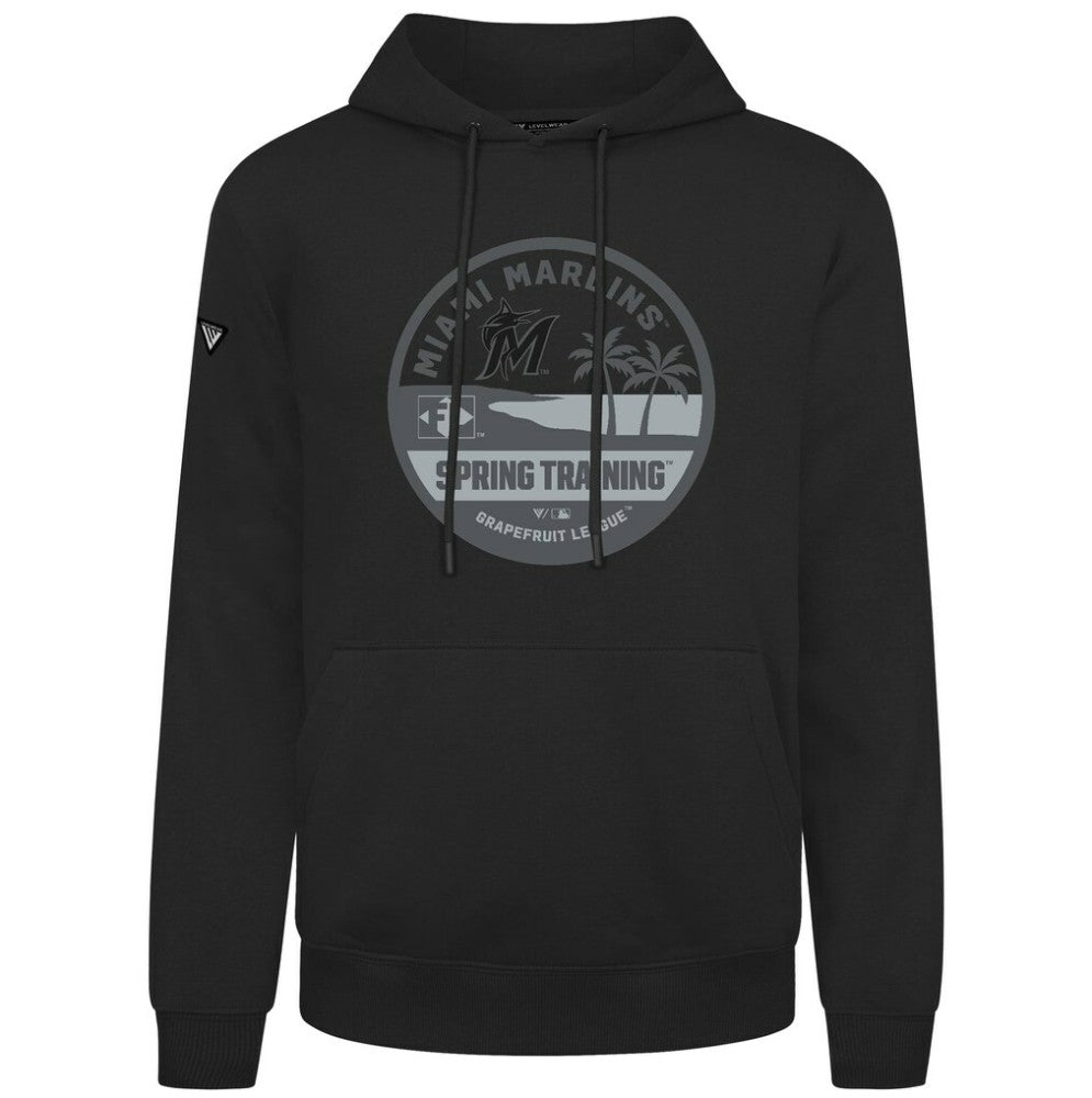 Miami Marlins Levelwear Spring Badge Podium Hoodie - Black Hoodies