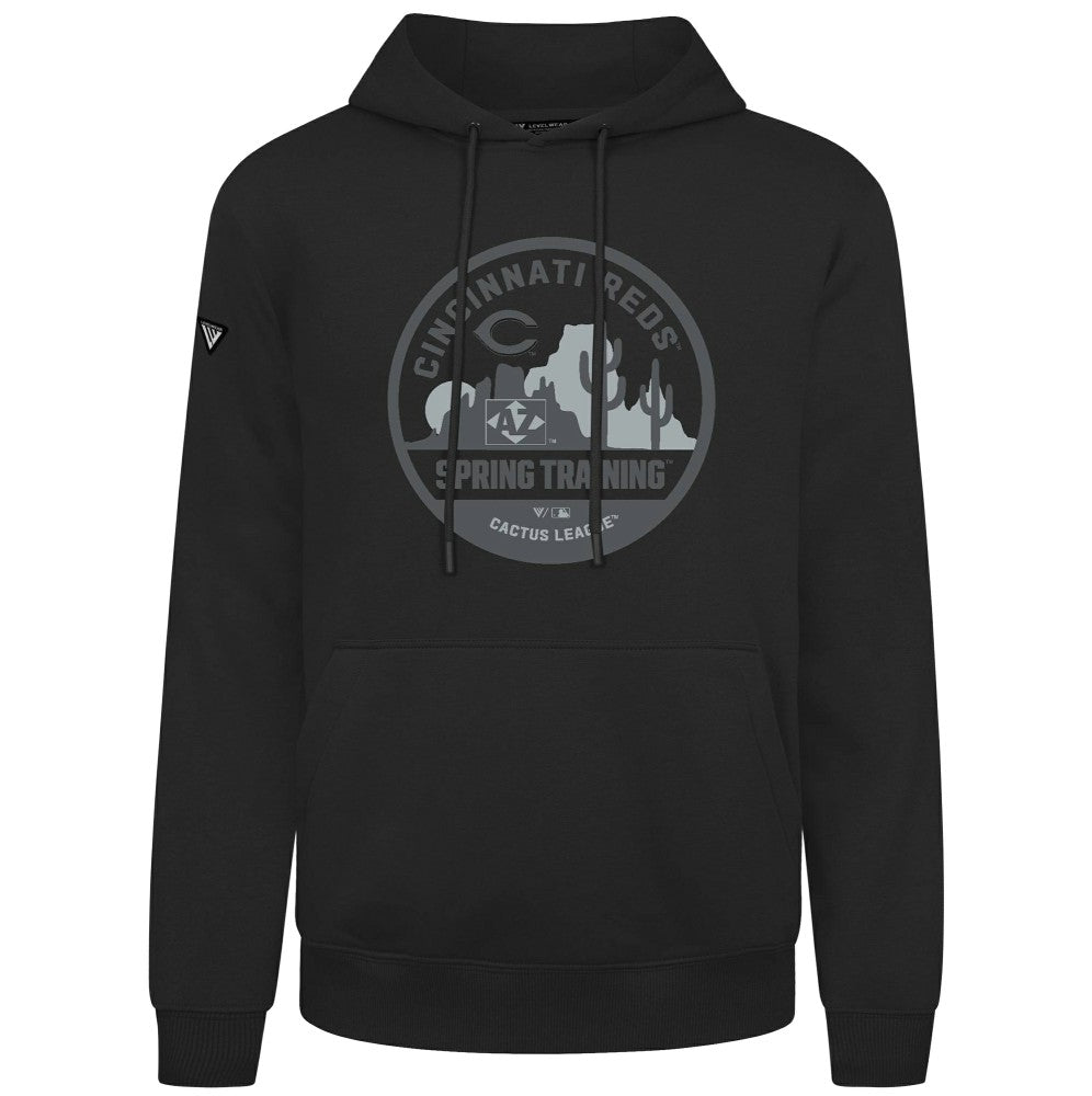 Cincinnati Reds Levelwear Spring Badge Podium Hoodie - Black Hoodies
