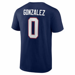 Christian Gonzalez New England Patriots Icon Name & Number T-Shirt - Navy T-shirts