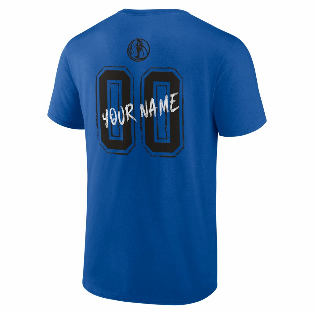 Dallas Mavericks Big & Tall Hustle Personalized Name & Number T-Shirt Blue