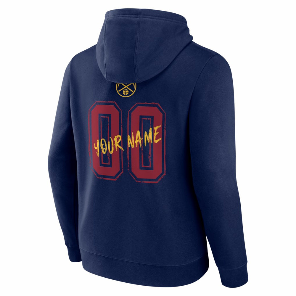 Denver Nuggets Big & Tall Hustle Personalized Name & Number Hoodie Navy