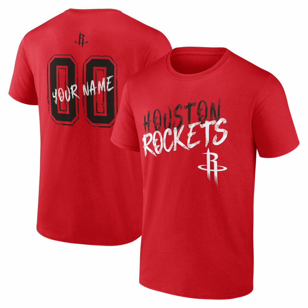 Houston Rockets Big & Tall Hustle Personalized Name & Number T-Shirt Red