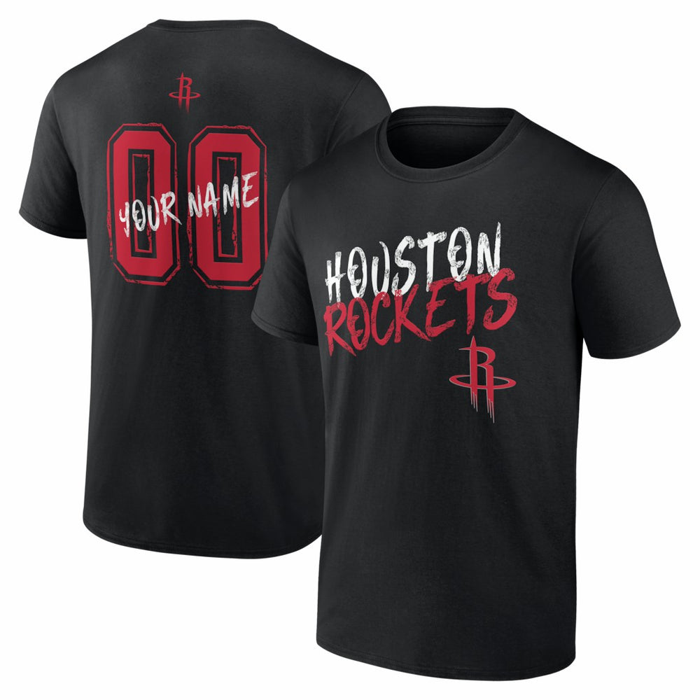 Houston Rockets Big & Tall Hustle Personalized Name & Number T-Shirt Black