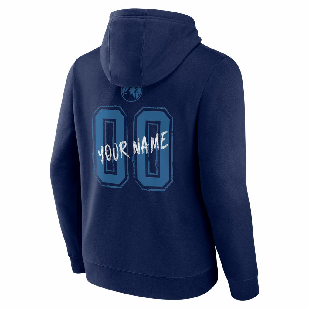Minnesota Timberwolves Big & Tall Hustle Personalized Name & Number Hoodie Navy