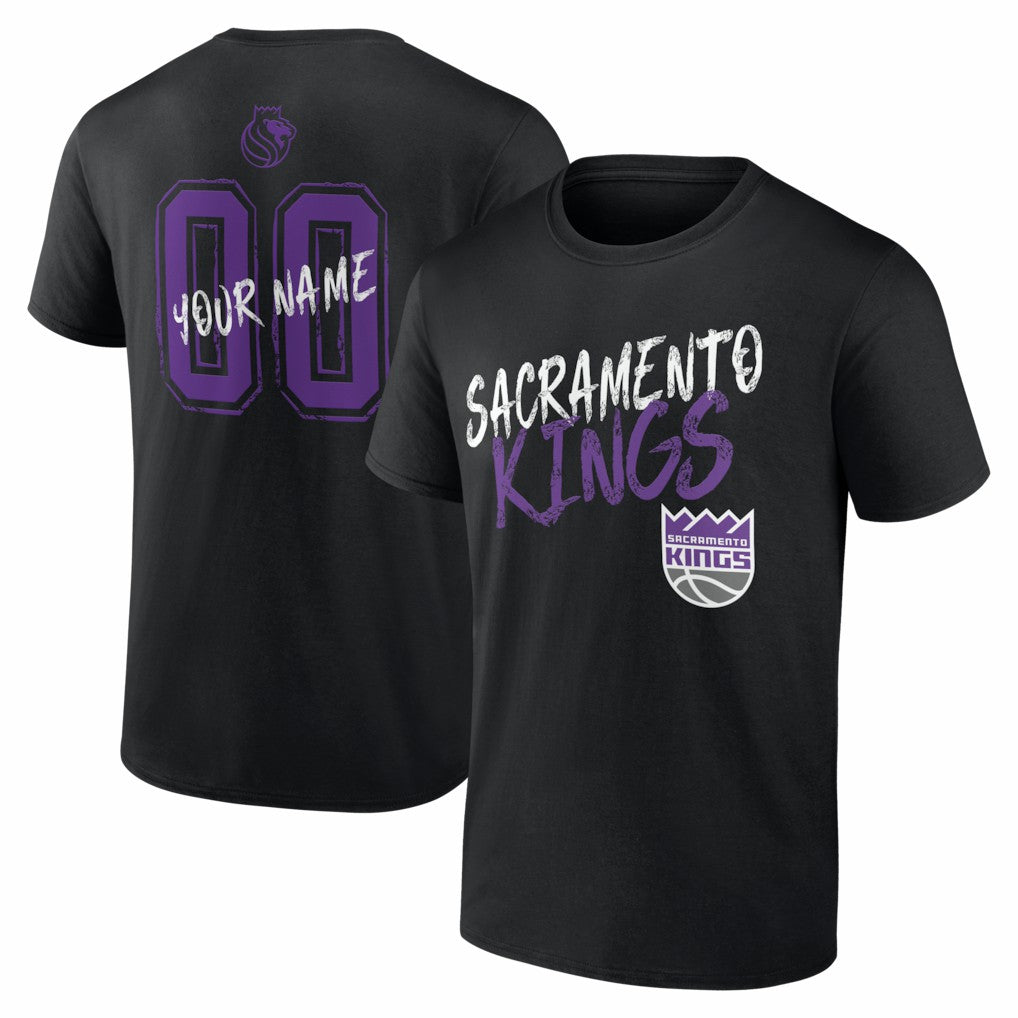 Sacramento Kings Big & Tall Hustle Personalized Name & Number T-Shirt Black