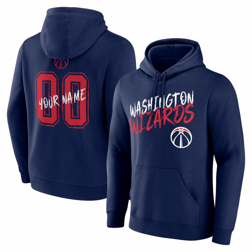 Washington Wizards Big & Tall Hustle Personalized Name & Number Hoodie Navy