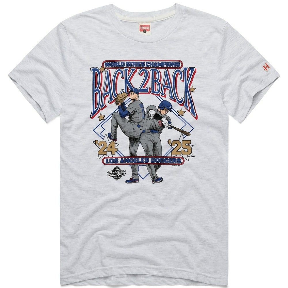 Shohei Ohtani Los Angeles Dodgers Homage Unisex 2026 Gold Collection Back-to-Back World Series Champions Tri-Blend T-Shirt - Ash T-shirts