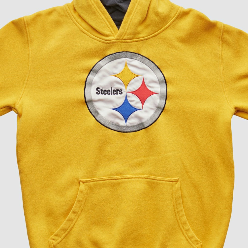 Pittsburgh Steelers NFL 2000s Hooded Pullover Sweatshirt - Yellow Pullover