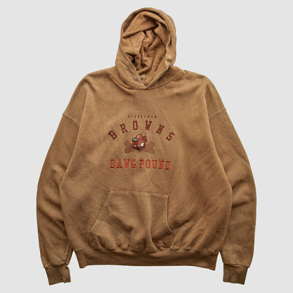 Cleveland Browns Lee Apparel 90s Hooded Pullover Sweatshirt - Tan Pullover