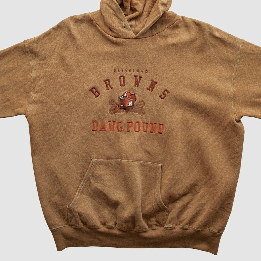 Cleveland Browns Lee Apparel 90s Hooded Pullover Sweatshirt - Tan Pullover
