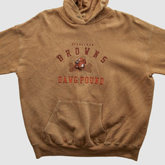 Cleveland Browns Lee Apparel 90s Hooded Pullover Sweatshirt - Tan Pullover