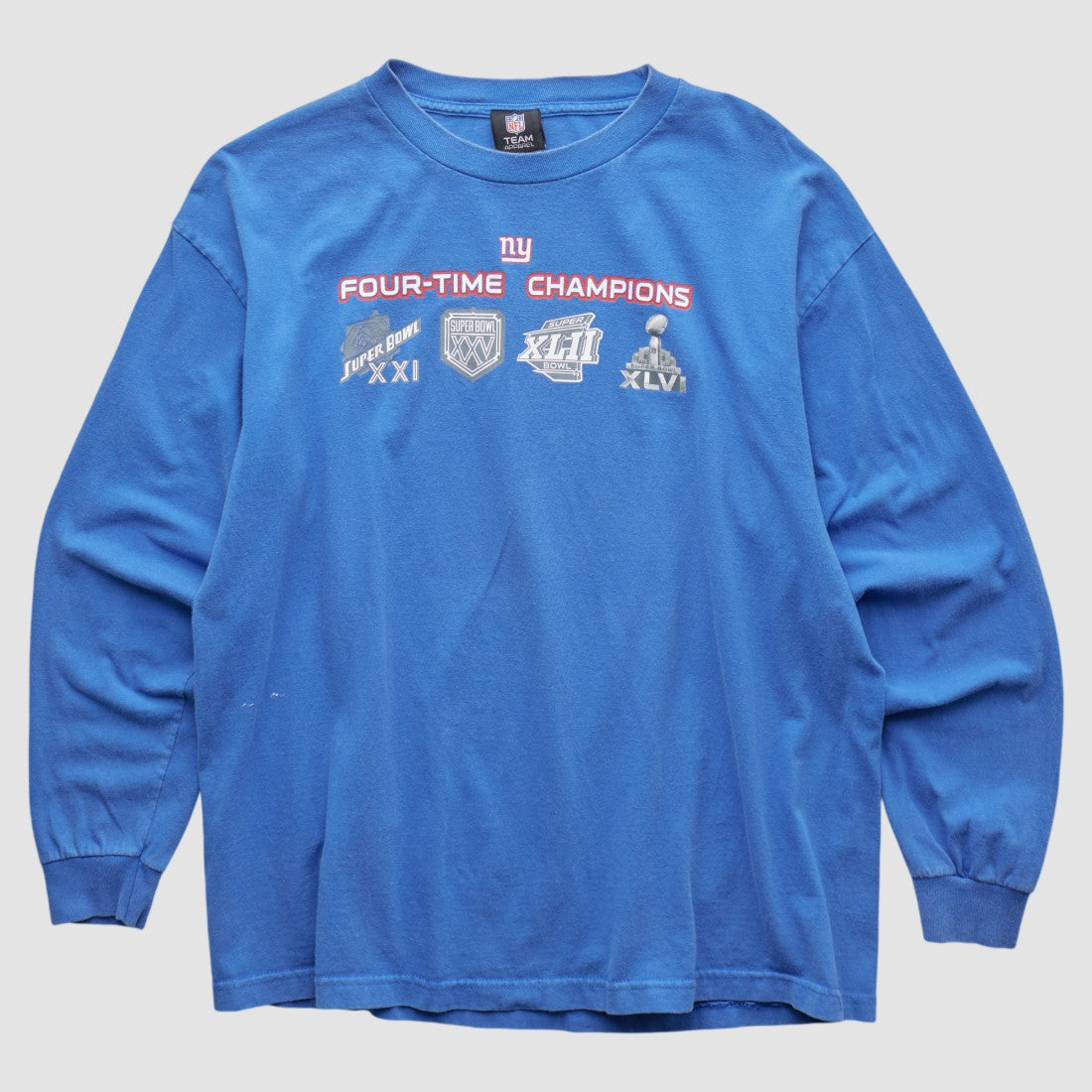 New York Giants NFL 2010s Long Sleeve T-shirt - Blue T-shirts