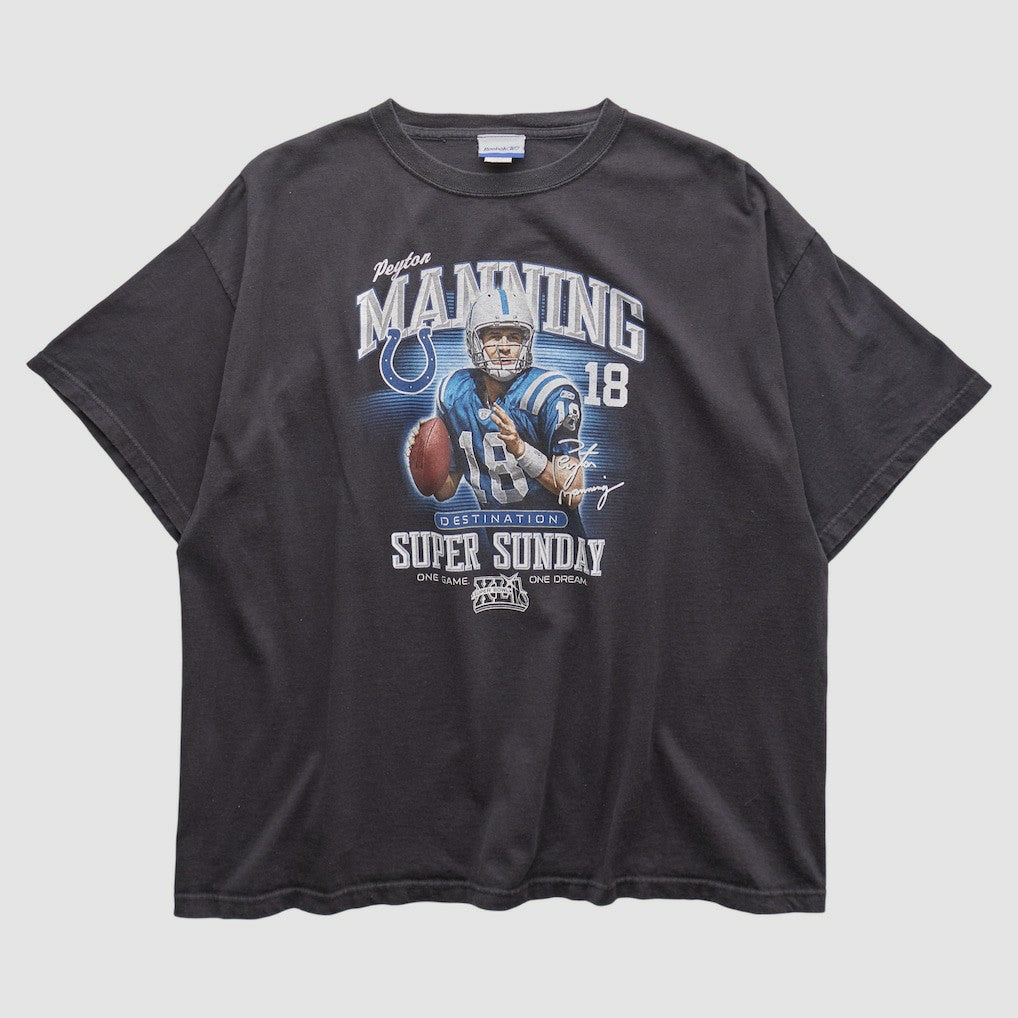 Payton Manning Super Bowl XLI Reebok 2000s T-shirt - Black T-shirts