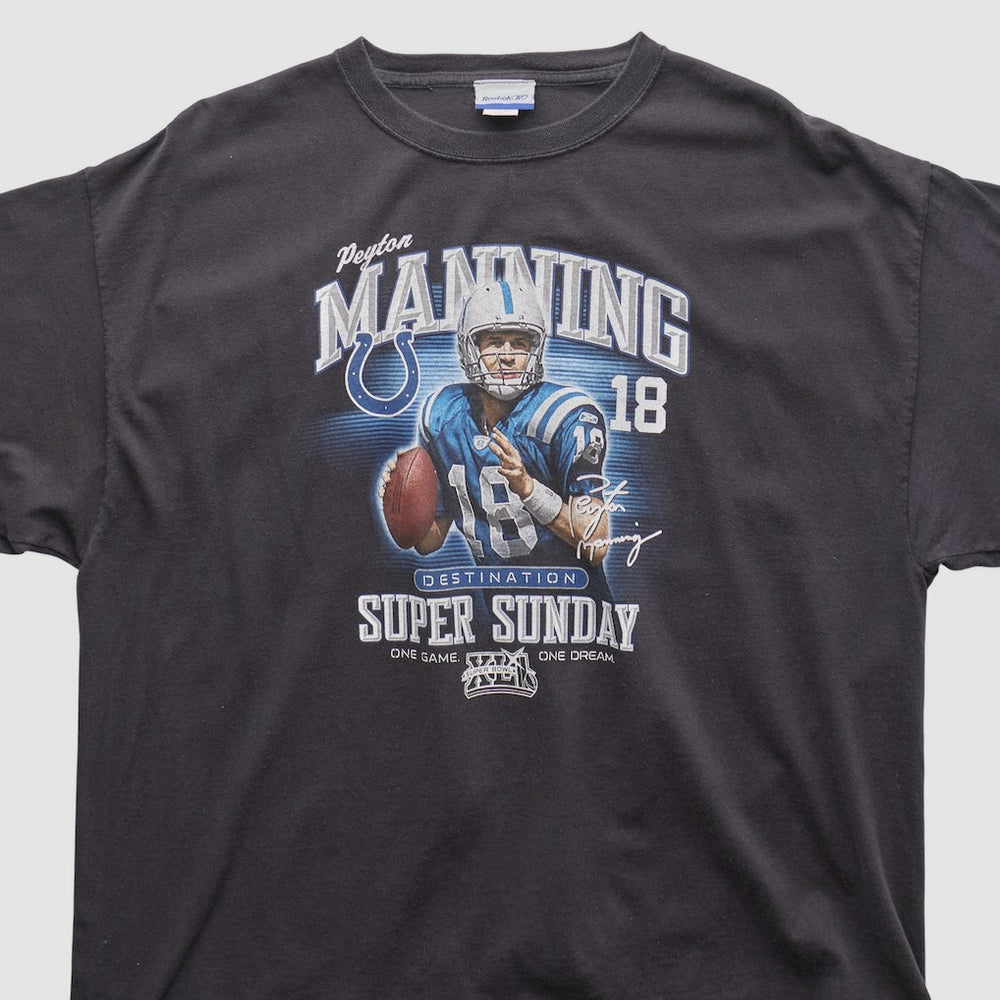 Payton Manning Super Bowl XLI Reebok 2000s T-shirt - Black T-shirts
