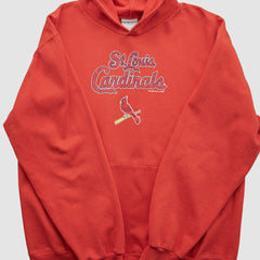 St. Louis Cardinals Genuine Merchandise 2000s Hooded Pullover Sweatshirt - Red - Vintage Pullover