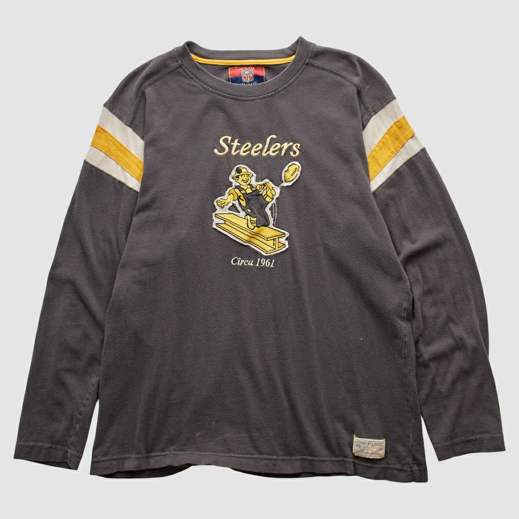 Pittsburgh Steelers Reebok 2000s Long Sleeve T-shirt - Charcoal T-shirts
