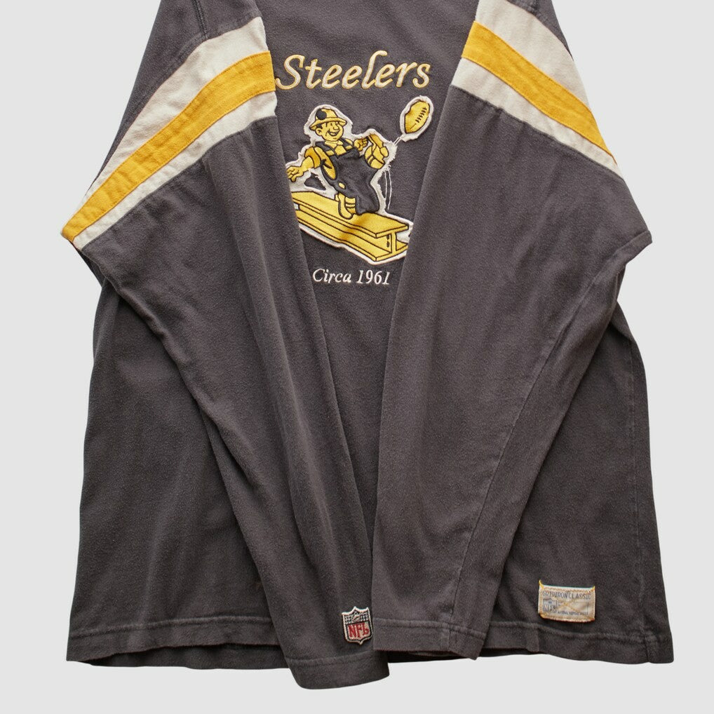 Pittsburgh Steelers Reebok 2000s Long Sleeve T-shirt - Charcoal T-shirts