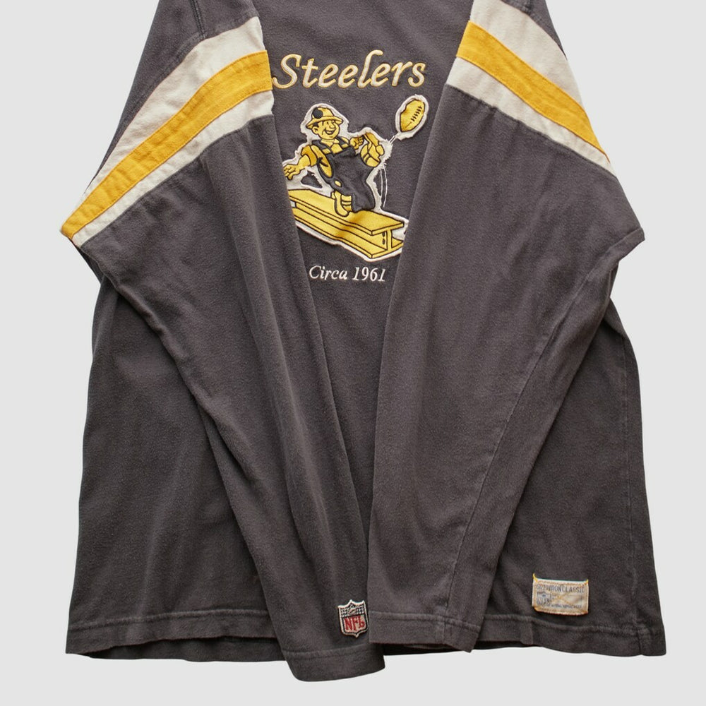 Pittsburgh Steelers Reebok 2000s Long Sleeve T-shirt - Charcoal T-shirts